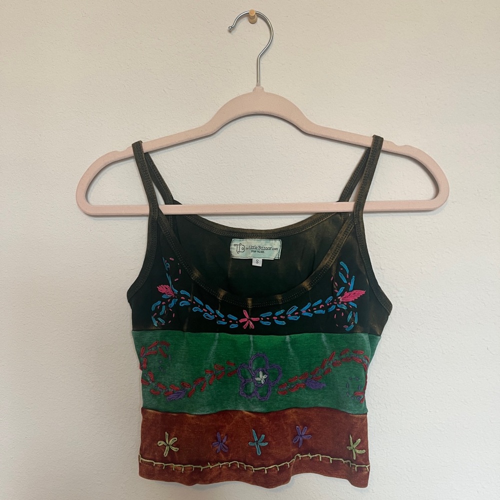 Embroidered Multicolor Crop Top from the little bazaar